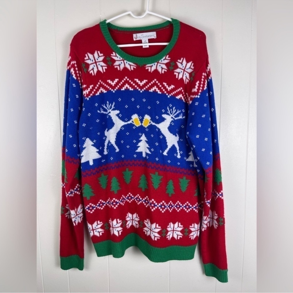 Jolly Sweaters Men's Ugly Christmas Sweater Size L